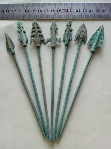 7Pcs Chinese War Archer Bronze Remote Weapon Arrow Heads Long Arrow 长箭头 - Picture 10 of 10