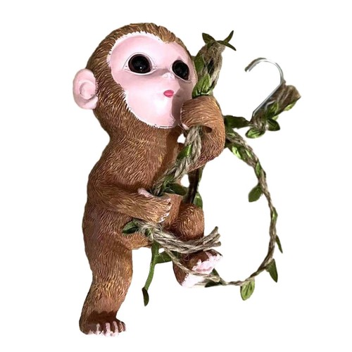 Climbing Monkey Statue Cute Resin Monkey Statue for Home Garden Balcony - Picture 3 of 4