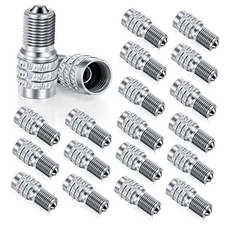 20 Pack Double Seal Valve Stem Cap Inflate Tire Valve Flow Through Tires Air 