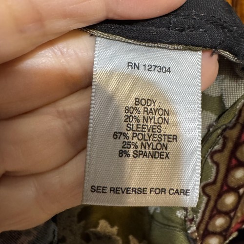 John Mark Shirt Womens L Multicolor Floral Velvet Burnout Boho Artsy Tunic Top - Picture 7 of 12