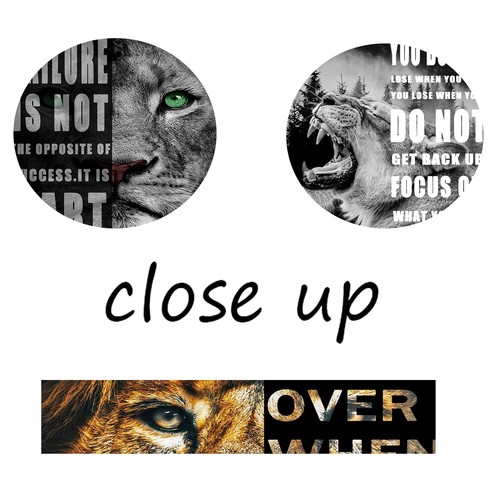 Impresión en lienzo motivacional de león arte de pared oficina animal imagen inspiradora A... - Imagen 5 de 6