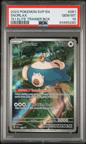 2023 Pokémon TCG 151 Snorlax ETB SVP 051 Black Star Promo PSA 10 GEM MINT