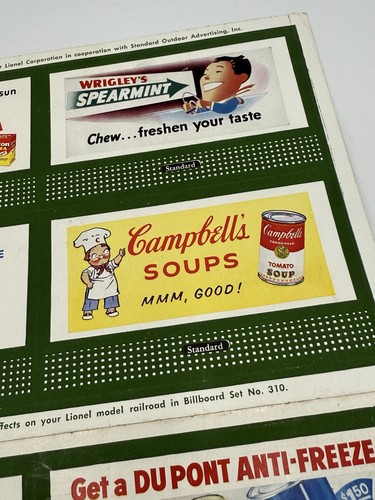 Lionel Postwar #310 Set of 8 Billboards Signs Uncut Set Component 1954 - Picture 3 of 5