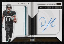 2018 Panini Playbook Jersey Gold /99 DJ Chark Jr #215 Rookie Auto RC