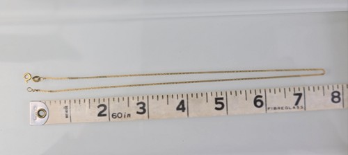 ITALY 18k Solid Yellow Gold Cuban Link 1.3MM Chain Necklace 15.25" Signed IMPA - Picture 11 of 15