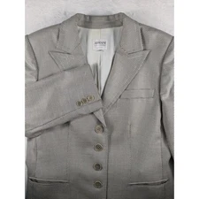 Armani Collezioni Women's Black & White Patterned Blazer - Size 14 Made in Italy