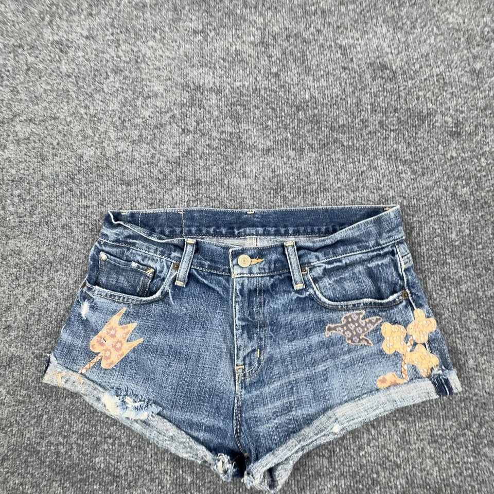 Pantalones Cortos Ralph Lauren Denim & Supply Para Mujer 28 Parche Envejecido Floral Dobladillo Crudo Den Foto 2 de 4