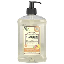 A La Maison Liquid Soap For Hand & Body, Citrus Blossom, 16.9 fl oz (500 ml) NEW