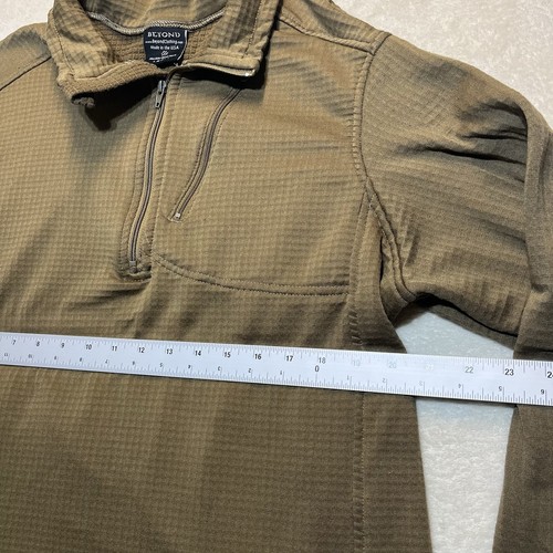 Beyond Clothing 1/4 Zip Level 2 Grid Fleece Men’s Large Brown Military - Picture 4 of 14