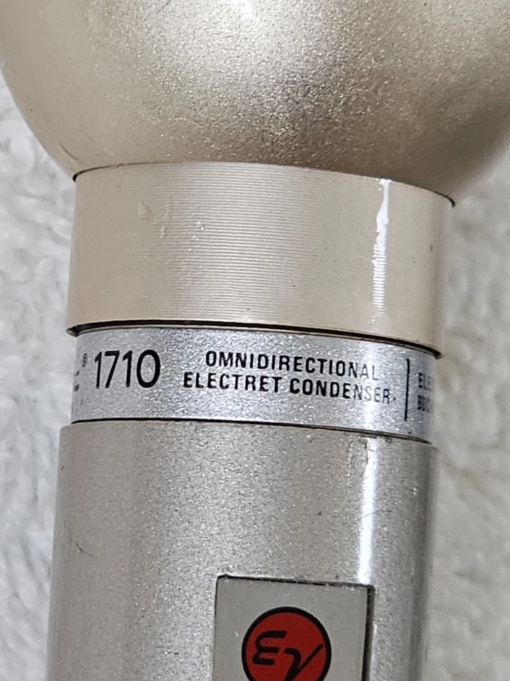 Micrófono condensador Electro-Voice 1710 de colección 150 ohmios EE. UU. con cable e interruptor Foto 3 de 4