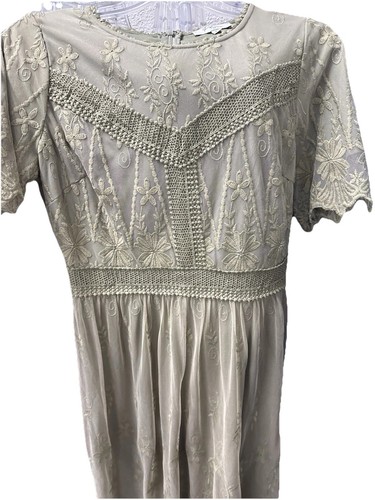 Polagram Fairy skurril gefüttert Spitze Midikleid halbtransparent salbeigrün Größe Small - Bild 2 von 23