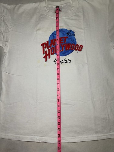 Planet Hollywood HONOLULU Hawaii Large T-Shirt Men’s Made USA White 90s Vintage - Picture 11 of 17