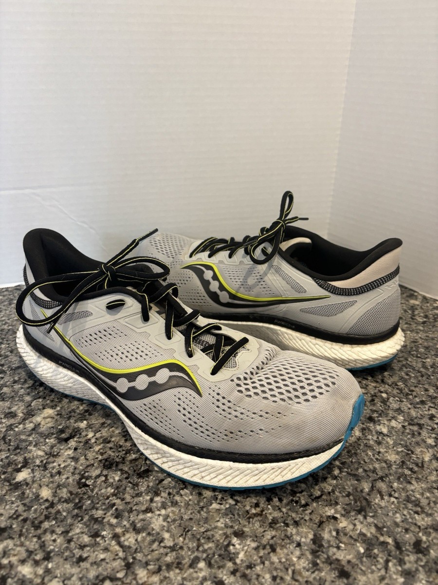 Saucony Men\'s Hurricane 23 Fog/Cobalt Running Sneakers Size 10.5 Mens Saucony Hurricane 23 Running Shoe Fog/Cobalt - Walmart.com main image 2