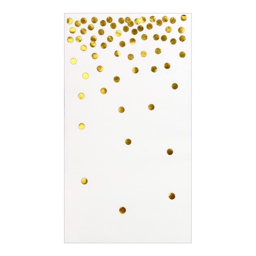 100 Pack White and Gold Foil Polka Dots Confetti Guest Towel Napkins, Disposa... - Bild 8 von 8