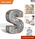 Versatile 7-Inch Galvanized Letter S - Chic Wall Mount & Free Standing Decor