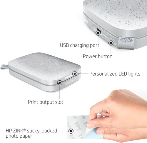 HP HPISPW Sprocket Portable Photo Printer (Luna Pearl) Instantly Prints ZINK 2 x - Photo 5/8