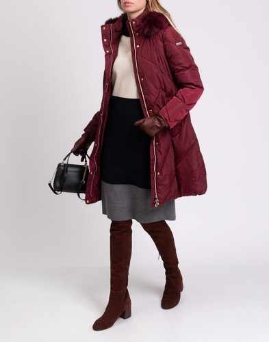 RRP €305 TRUSSARDI COLLECTION Quilted Coat Size L Belted Detachable Hood - Picture 3 of 11