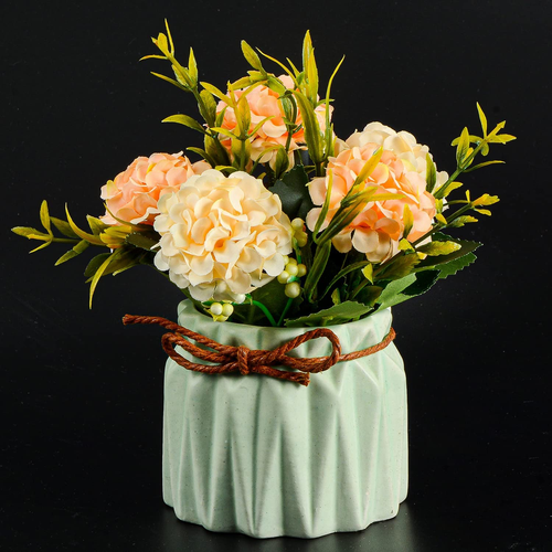 Artificial Flower Plants – Mini Fake Hydrangea Flowers in Pot for Home Decor Par - Picture 6 of 12