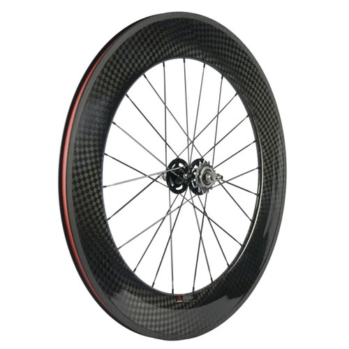 700C Single Speed Carbon Fiber Road Bike Wheels Clincher Track Fixed Gear 88mm - Picture 1 of 13