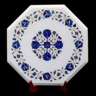 12" Marble Side Table Top inlay Gemstones Art Handmade Work