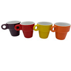 Vtg Pier 1 Stoneware Demitasse/Espresso Mini Cup Stacking Cup Lot of 4