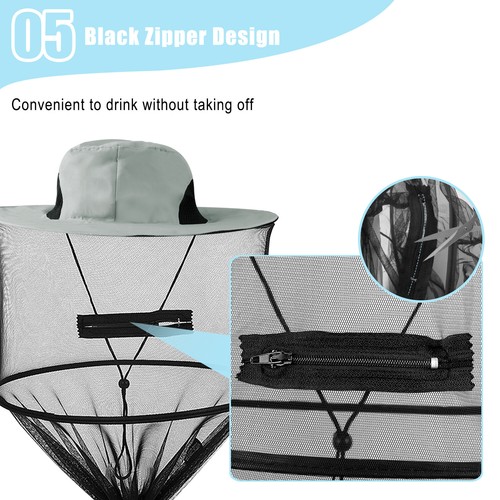 Anti-Mosquito Bug Bee Insect Head Net Hat Cap Sun Protection Fishing Hiking USA - Picture 30 of 45