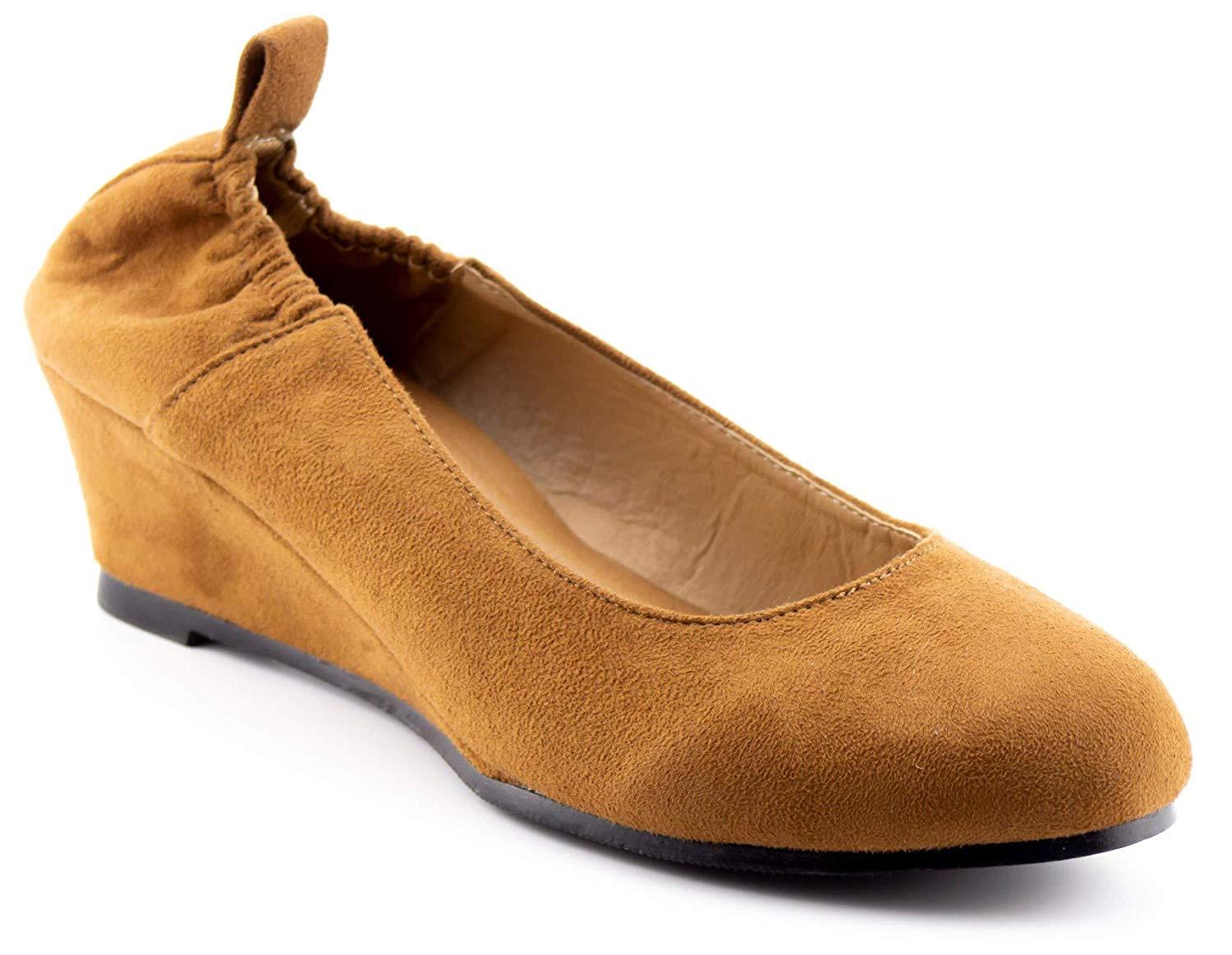 Women's Ballerina Flats Wedge Heel Pumps - Faux Suede Suede Suede Round Toe d28aa8 Women's Ballerina Flats Wedge Heel Pumps - Faux Suede Suede Suede Round Toe d28aa8
