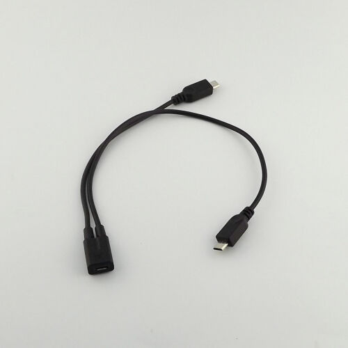 Micro USB 2.0 Female To Dual 2 Male Splitter Y Extension Data Charger Cable Cord - Picture 2 of 6