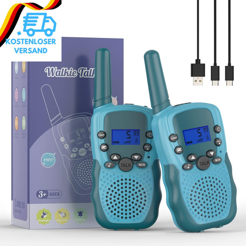 Bakoherp Walkie Talkie Kinder Ab 3-12 Jahre, Aufladbar Mit 8 Kanäle, Funkgerät W - Bild 10 von 12