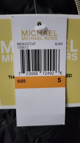 NEW MICHAEL KORS PACKABLE LONG SLEEVE BLACK HOODED PUFFER DOWN JACKET SIZE S - Picture 4 of 4