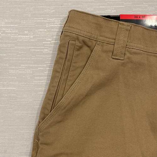 Pantalones de trabajo utilitarios CAT Caterpillar para hombre 34 x 30 marrón cintura flexible bolsillo celular - Imagen 10 de 22