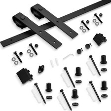 Sliding Barn Wood Door Hardware Steel Closet Roller Hanging Rail Track Kit UK