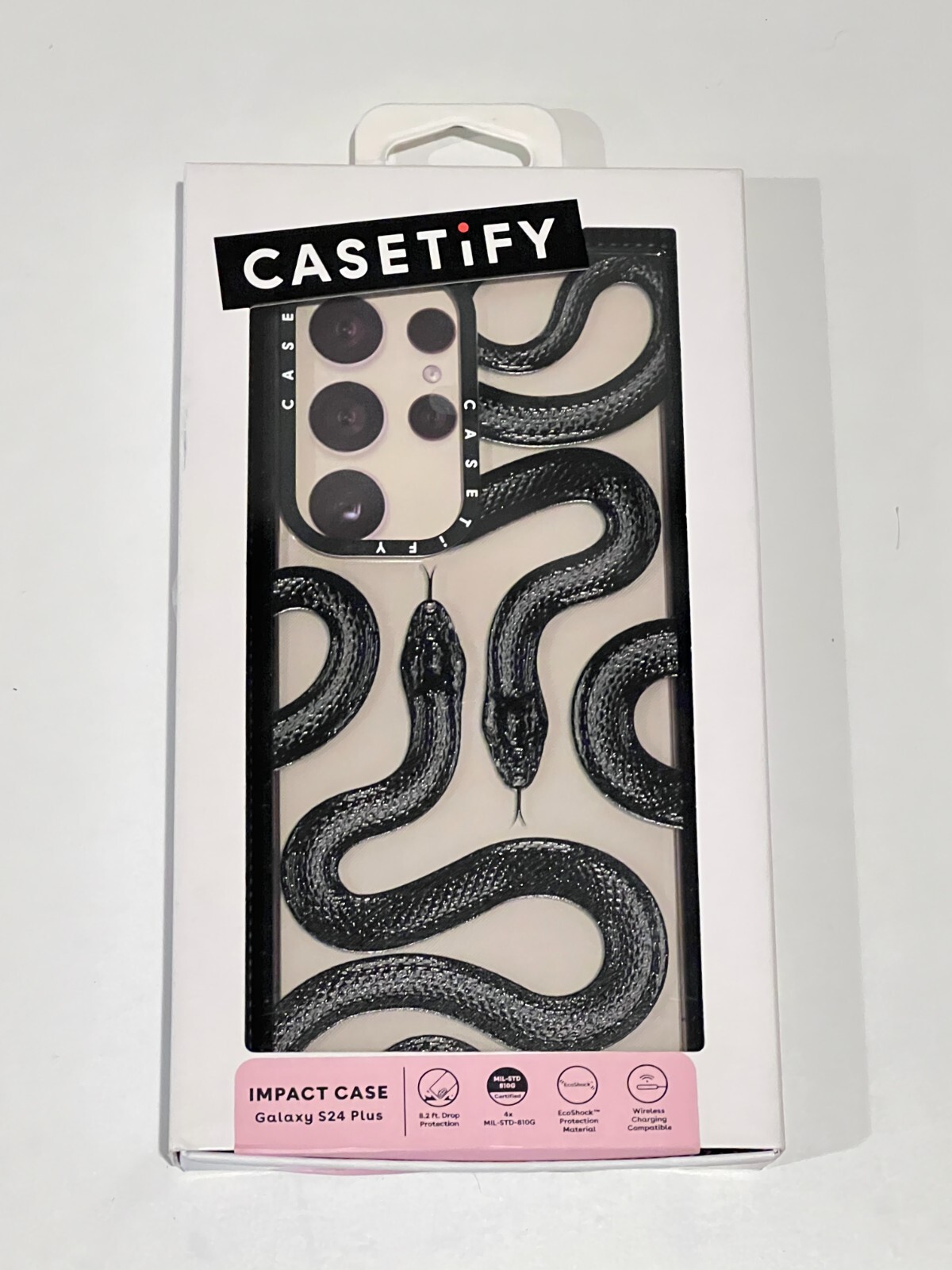 CASETiFY Impact Case for Samsung Galaxy S24 Ultra in Black Kingsnake Design-image