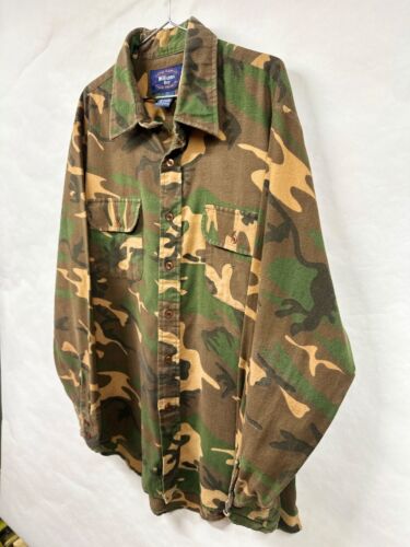 Vintage dünnes Baumwoll Camouflage Sämisch Hemd Langarm Large - Bild 3 von 16