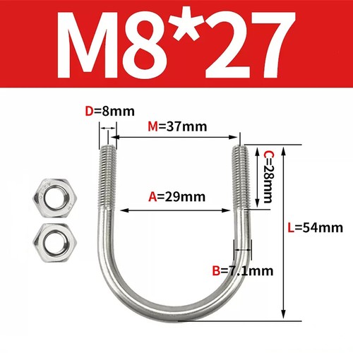 316 SS U-Shaped Screw/U-Shaped Pipe Clamp/Fixed Clip Horseback Riding Clip - Picture 35 of 70