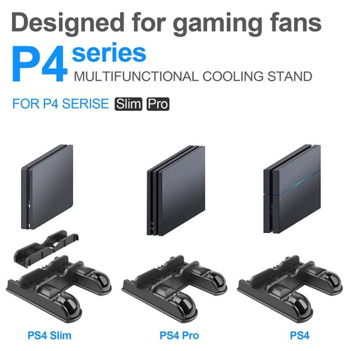 PS5 PS4 Vertical Cooling Fan Stand Controller Charging Dock For Playstation 4/5 - Picture 16 of 39
