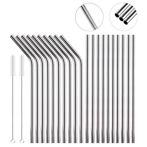 Stainlesss Steel Smoothie Straws, Reusable Metal Drinking Straws for Bubble Tea - Picture 5 of 19