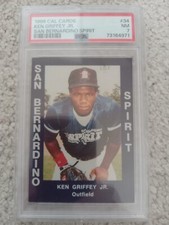 KEN GRIFFEY JR. 1988 CAL CARDS SAN BERNARDINO SPIRIT ROOKIE CARD #34 PSA 7 NM RC