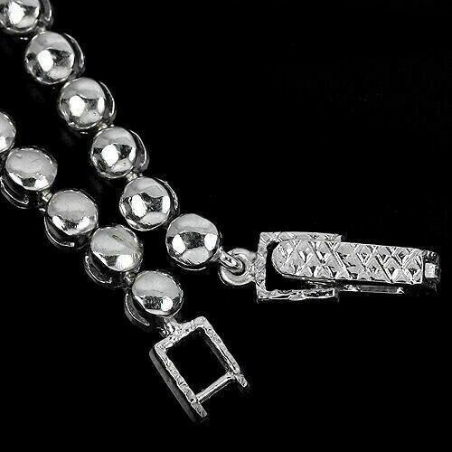 Silver Bracelet Rhodolite Genuine Natural Gems Pearl Solid Sterling 7 1/4 Inch - Picture 18 of 24