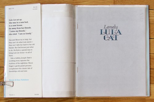 LONELY LULA CAT Uncorrected Proof Joseph Slate Bruce Degen Harper & Row 1981 L7 - Imagen 2 de 2
