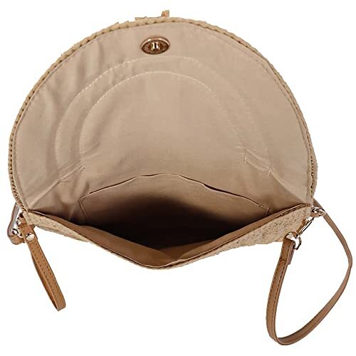 Bausweety Straw Crossbody Bag for Women Summer Beach Envelope Purse Khaki - Picture 3 of 7