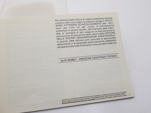 Manual Del Propietario Coche Época Alfa Romeo Giulietta 2000 Turbo Diesel '84 - Imagen 6 de 24