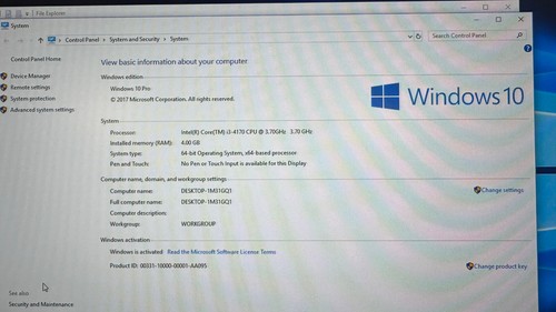 Lenovo ThinkCentre E73 Core i3-4170 3.70GHz GB RAM 500GB HDD Win10Pro - Picture 4 of 5