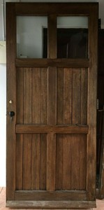 Details About Solid Oak External Large Door 8 Feet Tall 2 Glass Panels With All Iron Hardware
