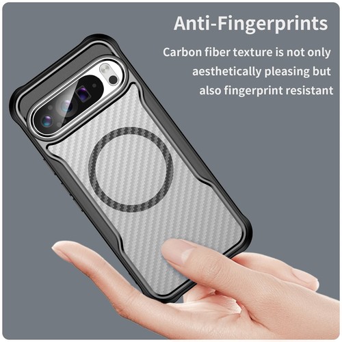 For Google Pixel 9 Pro XL Case Carbon Fibre Texture Transparent Magnetic Cover - Photo 16 sur 24