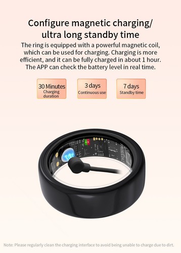 Sliver Smart Ring Health Sleep Tracker Ring with Heart Rate Fitness iOS Android - Picture 19 of 22