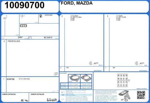 Left Cylinder Head Gasket Set MAZDA MX-6 V6 24V 2.5 165 KL (7/1994-6/1997) - Picture 2 of 2