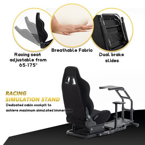 Marada Rennsimulator-Cock höhenverstellbar mit Sitz für G29 G920G923 T300RS T150 - Bild 23 von 25