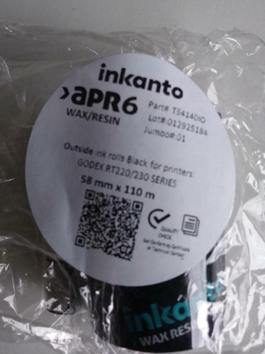 Thermal Transfer Ribbon 58mm x 110meters Inkanto APR6 For Godex/Zebra Printers - Picture 4 of 8