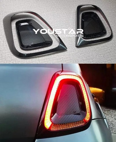 2015 ON FIAT 500 + ABARTH NEW GLOSS BLACK REAR LIGHT SHELL TRIMS SPORT LOUNGE - Picture 10 of 10